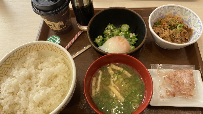 お盆だから【お参り】してのすき家で朝食しての開店準備万端だよ！